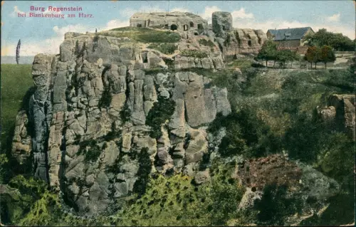 Ansichtskarte Blankenburg (Harz) Burg Burgruine Regenstein 1912