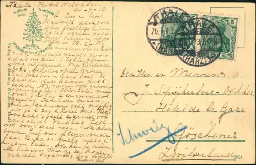 Ansichtskarte Treseburg Kronentempel im Bodetal - colorierte AK 1913