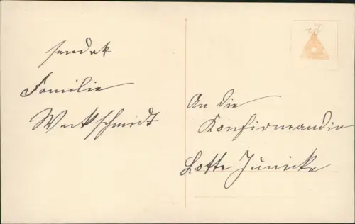 Ansichtskarte  Konfirmation Mädchen Gabentisch Fotokunst 1914