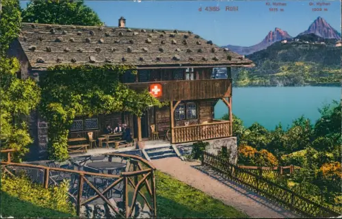 Ansichtskarte Seelisberg Gasthaus Rütli KI. Mythen 1914