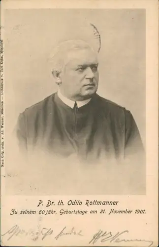 Ansichtskarte  P. Dr. th. Odilo Rottmanner Geistliche - Kirche Religion 1901