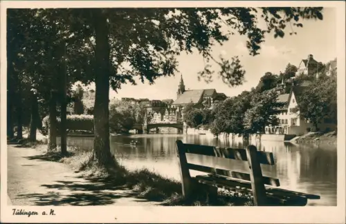 Ansichtskarte Tübingen Stadt und Neckarpartie 1930