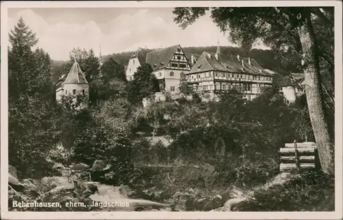 Ansichtskarte Bebenhausen-Tübingen Jagdschloß vom wilden Bach gesehen 1942