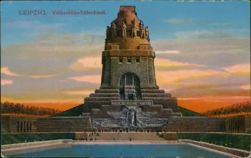 Ansichtskarte Leipzig Blick auf das Völkerschlachtdenkmal 1914