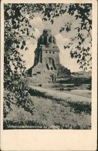 Ansichtskarte Leipzig Blick zum Völkerschlachtdenkmal 1953