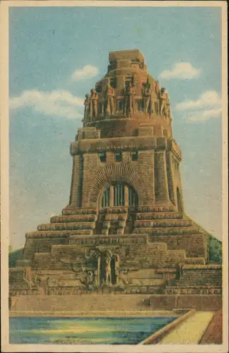 Ansichtskarte Leipzig Völkerschlachtdenkmal Künstlerkarte 1952