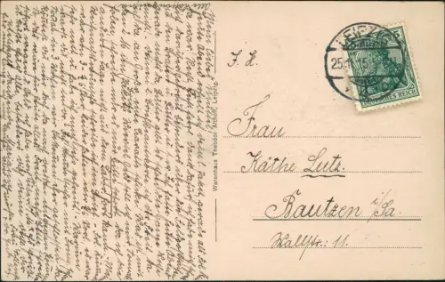 Ansichtskarte Leipzig Partie am Museum 1915