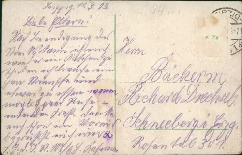 Ansichtskarte Leipzig Straßenbahn Straßenblick Thomaskirche 1915