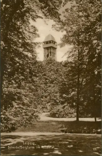 Ansichtskarte Leipzig Scherbelbergturm im Rosental 1936