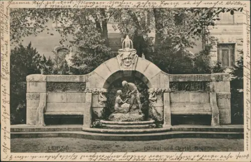 Ansichtskarte Leipzig Hänsel und Gretel Brunnen 1915