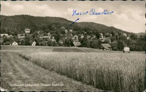 Ansichtskarte Lückendorf-Oybin Stadt vom Feld gesehen 1959