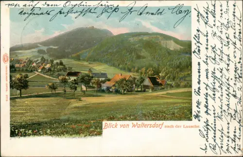 Ansichtskarte Waltersdorf-Großschönau (Sachsen) Stadtpartie Lausche 1904