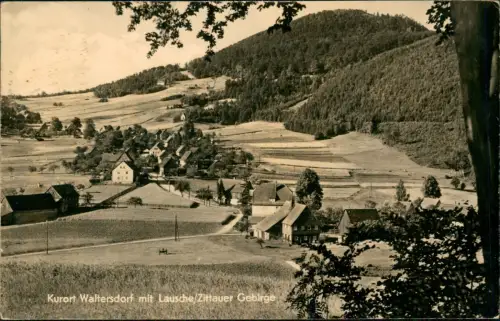 Waltersdorf-Großschönau (Sachsen) Stadtpartie mit Lausche Oberlausitz 1959