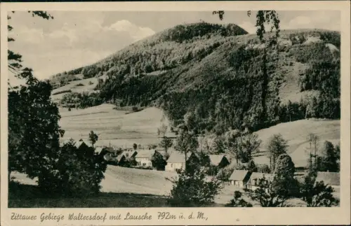 Waltersdorf-Großschönau (Sachsen) Zittauer Gebirge mit Lausche Stadt 1952