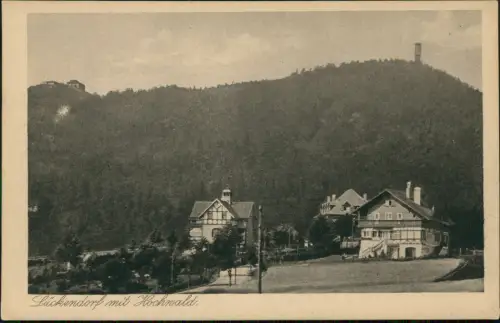 Ansichtskarte Lückendorf-Oybin Ortspartie mit Hochwald 1929