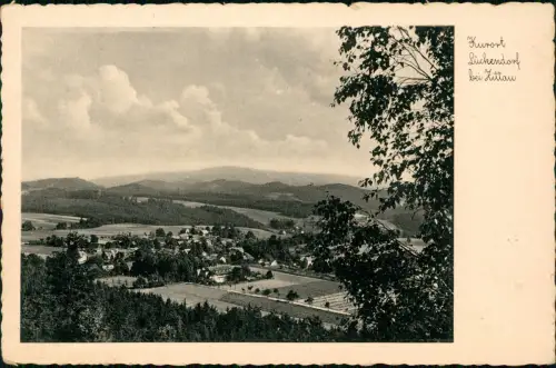 Ansichtskarte Lückendorf-Oybin Fernblick auf die Stadt 1934
