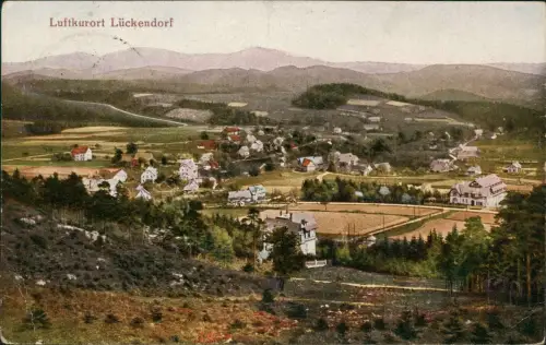 Ansichtskarte Lückendorf-Oybin Blick vom Hang auf die Stadt 1924