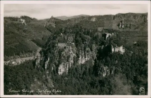 Ansichtskarte Oybin Fernblick auf Berg Oybin Oberlausitz Fotokarte 1940