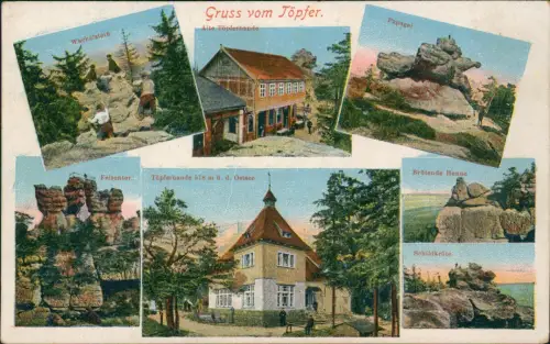 Ansichtskarte Oybin Töpfer Alte und neue Baude Mehrbildkarte 1914