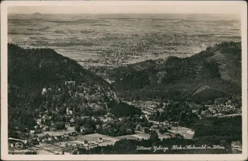 Ansichtskarte Zittau Blick vom Hochwald auf die Stadt 1930