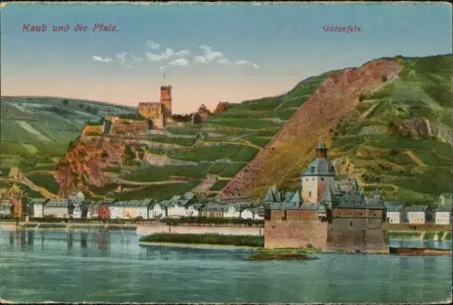 Ansichtskarte Kaub Burg Gutenfels 1917