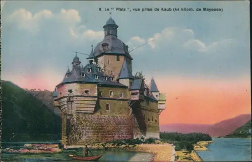 Ansichtskarte Kaub Burg Gutenfels 44 km von Mainz 1923