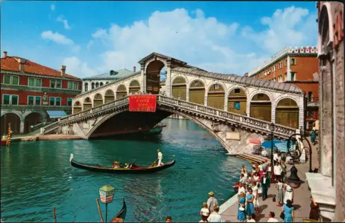 Cartolina Venedig Venezia Ponte di Rialto Brücke Gondel 1985