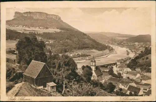Porschdorf-Bad Schandau Blick von Königstein auf Lilienstein 1929
