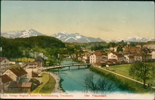 Ansichtskarte Traunstein Blick über die Stadt 1910