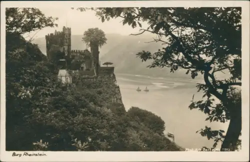 Ansichtskarte Bingen am Rhein Burg Rheinstein. 1912