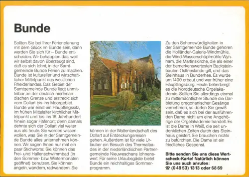 Ansichtskarte Bunde (Ostfriesland Lk Leer) Drucksache Chronikkarte 1988