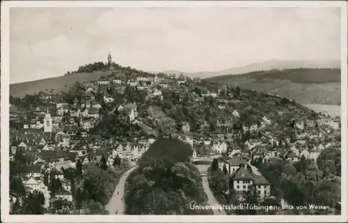 Ansichtskarte Tübingen Blick von Westen Fotokarte 1972