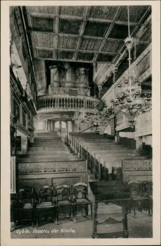 Ansichtskarte Oybin Inneres der Kirche. 1954