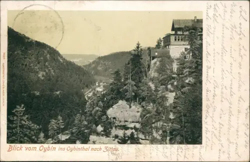 Ansichtskarte Oybin Blick ins Oybintal 1904