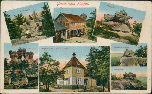 Ansichtskarte Oybin Töpfer Alte und neue Baude Mehrbildkarte 1914