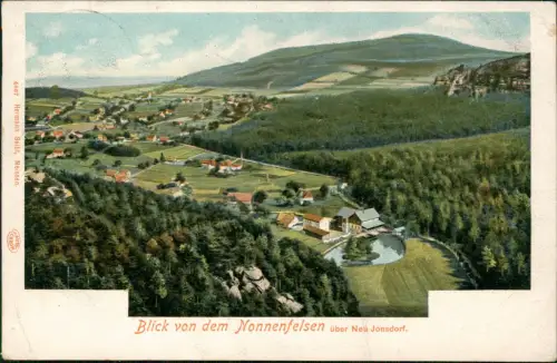 Ansichtskarte Jonsdorf Blick von dem Nonnenfelsen über Neu Jonsdorf. 1909