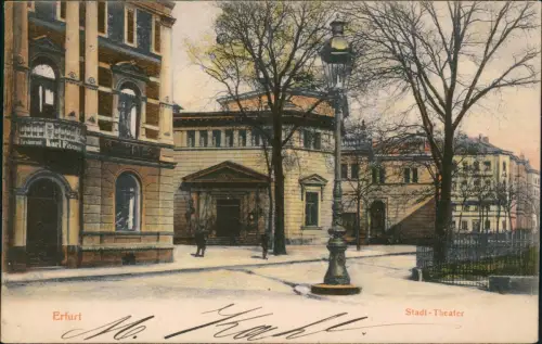 Ansichtskarte Erfurt Stadttheater Restaurant Fischer Laterne 1905