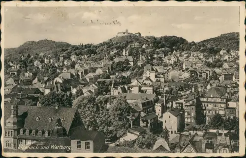 Ansichtskarte Eisenach Stadtpartie 1941  gel. Feldpost WK2