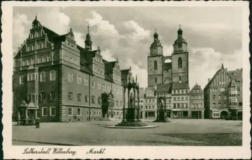 Ansichtskarte Lutherstadt Wittenberg Marktplatz 1938