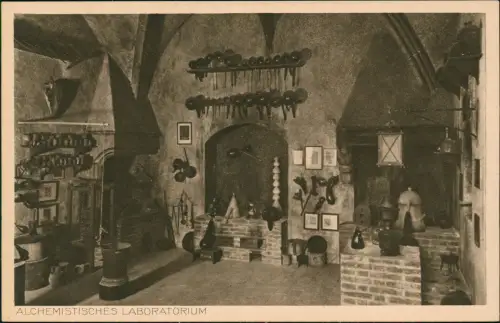 Ansichtskarte München Deutsches Museum: Alchemistisches Laboratorium 1927