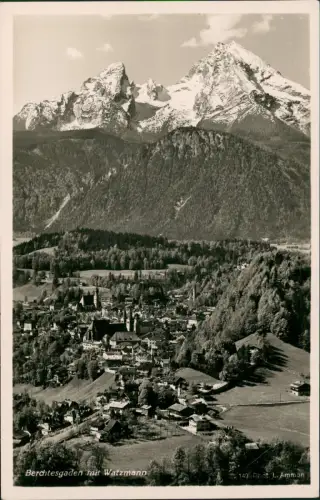 Ansichtskarte Berchtesgaden Panorama-Ansicht mit Blick zum Watzmann 1960