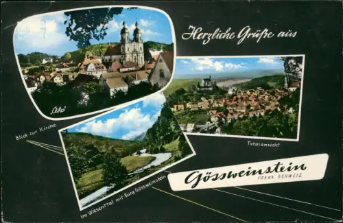Ansichtskarte Gößweinstein Kirche, Total, Wiessenttal 1965