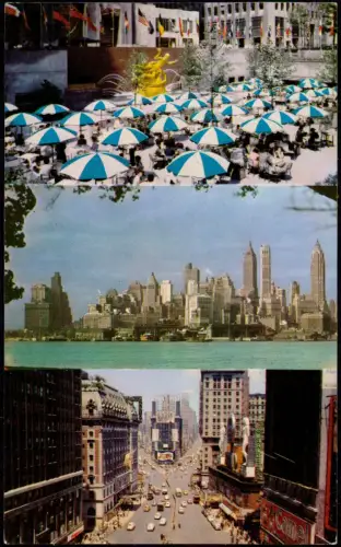 Postcard New York City 3 Bild Manhattan Rockefeller Center 1972