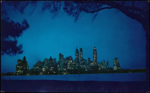 Postcard New York City Harbor as seen during the twilight hours. 1972