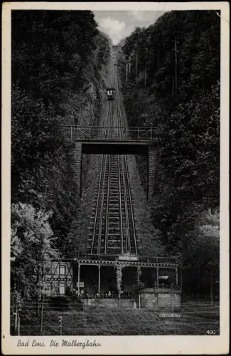 Ansichtskarte Bad Ems Bergbahn Malbergbahn 1955