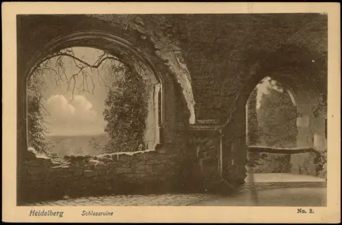 Ansichtskarte Heidelberg Schlossruine Heidelberger Schloss 1920