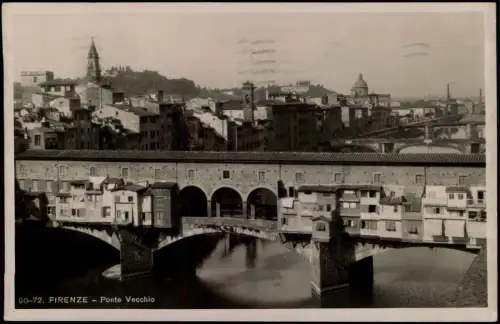 Cartolina Florenz Firenze Ponte Vecchio (Brücke) 1931