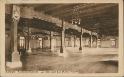 Ansichtskarte Konstanz Konziliums-Gebäude. Der Konziliums-Saal 1921