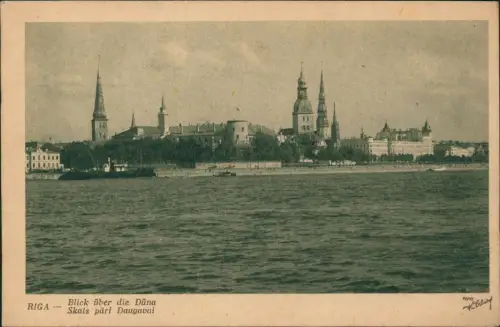 Riga Rīga Ри́га Blick über die Düna Skals pāri Daugavai 1938