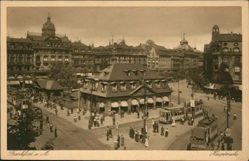 Frankfurt am Main Hauptwache mit Tram, Schillerplatz, Blick i.d. Zeil 1925